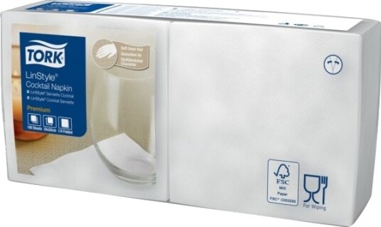 Kaffeserviet Tork Linstyle 1/4 Fold 23,8X23,8Cm Hvid   14 Stk.