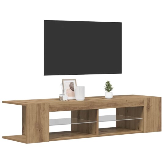 TV-benk med LED-lys artisan eik 135x39x30 cm konstruert tre 8721158437815 TV-benk med LED-lys artisan eik 135x39x30 cm konstruert tre 8721158437815