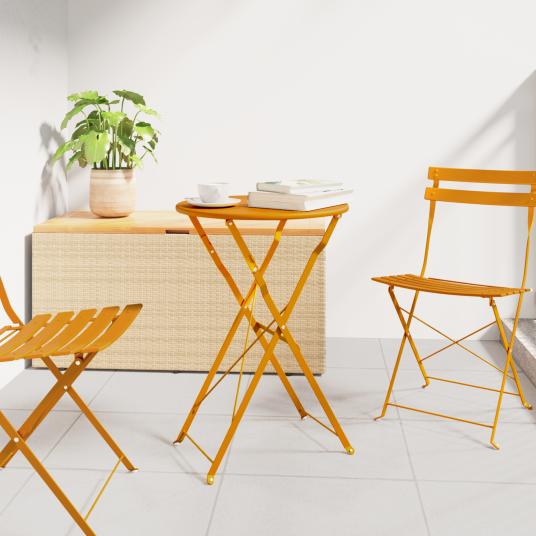 Sammenleggbart Bistrobord Sennepsgul Ø50x71 cm Pulverlakkert Stål