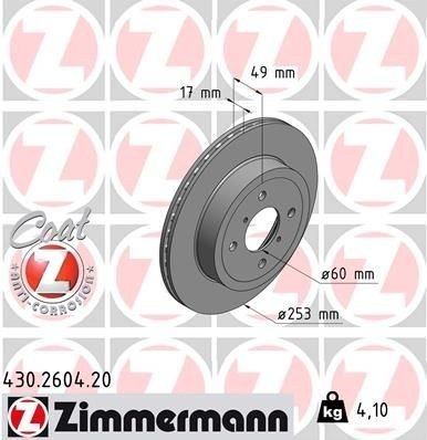 ZIMMERMANN 430.2604.20 Bremseskive