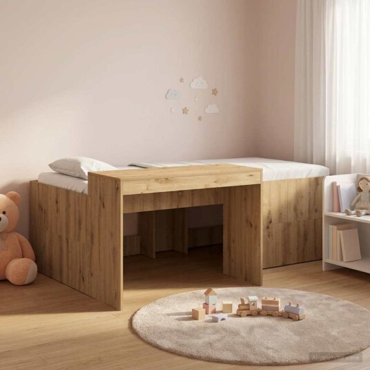 Barneseng med skrivebord Artisan eik 75 x 190 cm Konstruert tre Barneseng med skrivebord Artisan eik 75 x 190 cm Konstruert tre