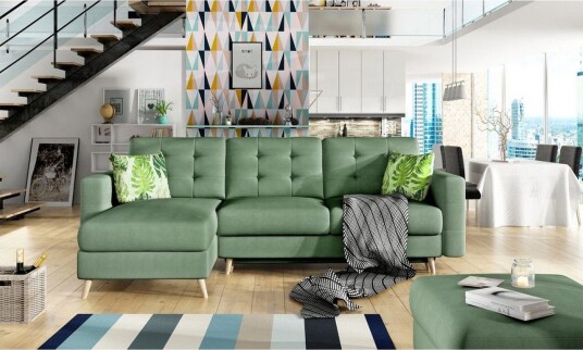 Seksjon Eltap Asgard L 248x93x162 cm   Soro 34 Jungle 32 Grønn Mønster