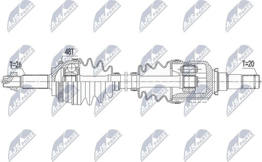 NTY NPW TY 100 Drivaksel