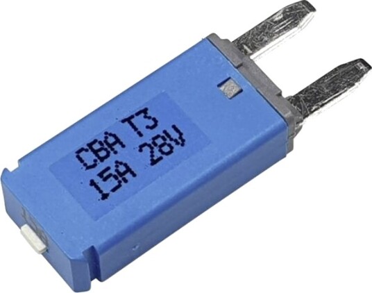Hansor Automatsikring Mini, Type 3, Manuell Tilbakestilling 15A Cba3-Serien Blå 1 Stk Hansor Automatsikring Mini, Type 3, Manuell Tilbakestilling 15A Cba3-Serien Blå 1 Stk