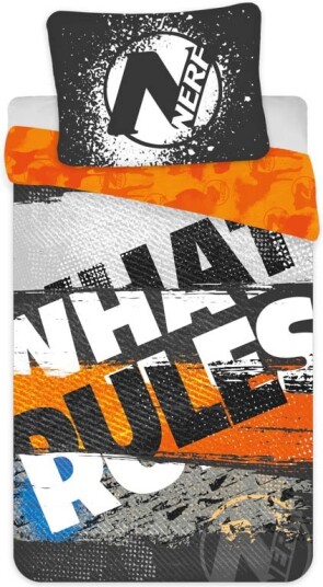 Licens Sengetøy 140x200 cm Nerf 2 i 1 design 100% bomull Licens Sengetøy 140x200 cm Nerf 2 i 1 design 100% bomull