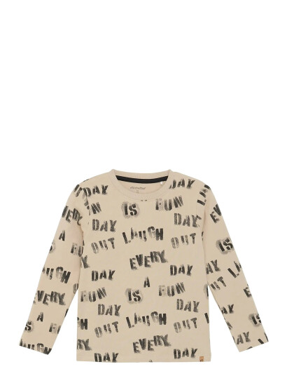 Minymo T-Shirt Ls Aop Beige 116 Minymo T-Shirt Ls Aop Beige 116