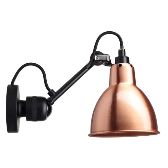 Lampe Gras 304 Vegglampe Svart/Kobber/Hvit