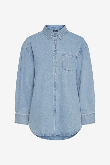 pieces - Denimskjorte pcMaisie LS Denim Shirt - Blå