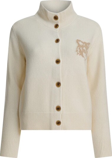 Maison Kitsuné, Dame, Strikkevarer, Beige, XS,