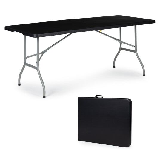 Sammenleggbart hagebord cateringsbord bankettbordt 180 cm Svart Sammenleggbart hagebord cateringsbord bankettbordt 180 cm Svart