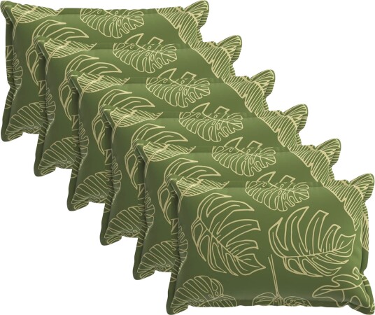 vidaXL Putetrekk 6 stk. HOUTEN Blad Design 50 x 80 cm Polyester
