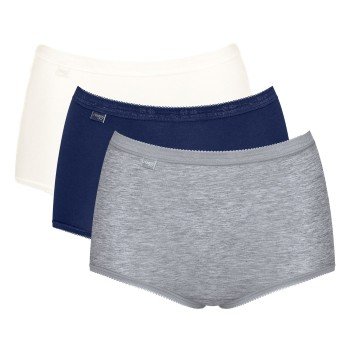 Sloggi Truser 3P Basic Plus Maxi Colored Blå/Grå bomull 58 Dame Sloggi Truser 3P Basic Plus Maxi Colored Blå/Grå bomull 58 Dame