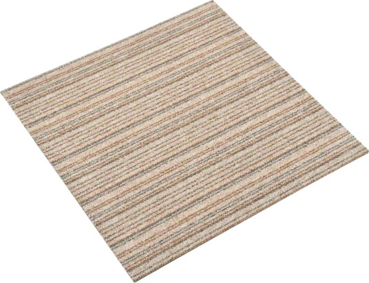 Teppe 20 pcs Stripet Beige 50 x 50 cm 100% Polypropylen Teppe 20 pcs Stripet Beige 50 x 50 cm 100% Polypropylen