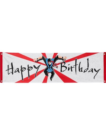 Ninja Happy Birthday Banner 50x180 cm Ninjafest