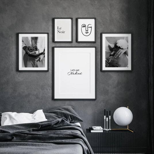 Svart og Hvitt Sett 5 Plakater Plakat / 70x100cm