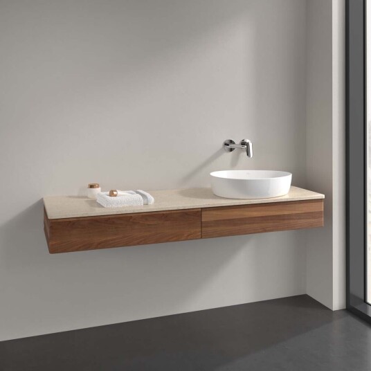 Villeroy & Boch Antao Servantskap med 2 skuffer 160x50x19 cm m/lys Valnøtt/Crème