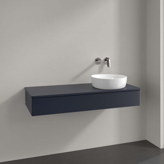 Villeroy & Boch Antao Servantskap med 1 skuff 120x50x19 cm m/lys Blå Matt Villeroy & Boch Antao Servantskap med 1 skuff 120x50x19 cm m/lys Blå Matt