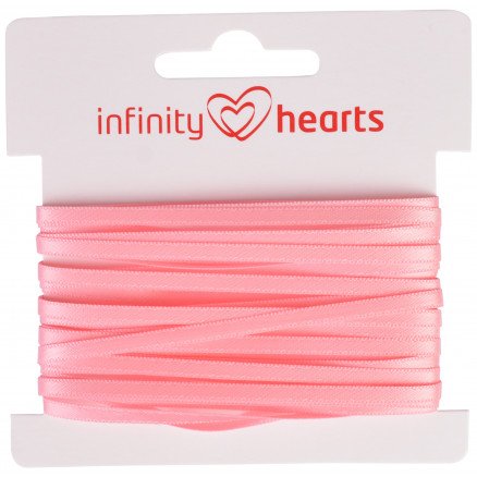 Infinity Hearts Satengbånd Dobbeltsidig 3mm 150 Rosa 5m