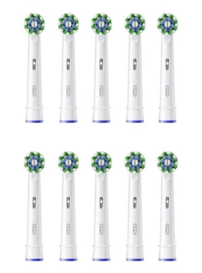 Oral-B Cross Action Monteringsbørster Til Elektrisk Tandbørste 10 Stk Hvid
