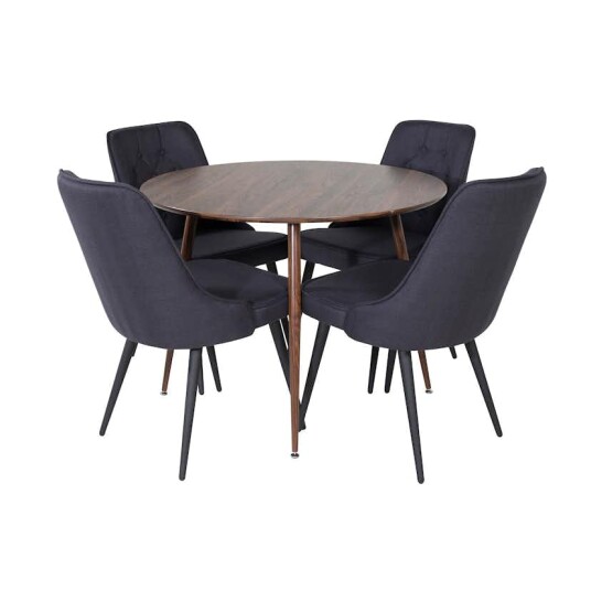 Spisegruppe Venture Home Plake med 4 Vera Stoler Polyester Rundt