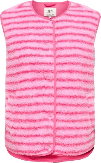 JDY Jdysimina Teddy Stripe Waistcoat Otw Qiq   Pink   M