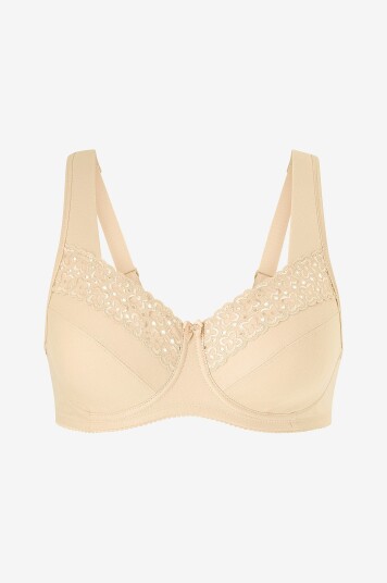Miss Mary Of Sweden Spile BH Broderie Anglaise Classic Cotton Wired Bra Beige