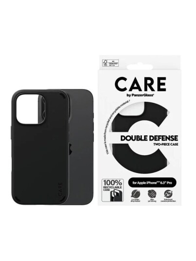 CARE by PanzerGlass Double Defence Mobildeksel Svart for iPhone 16 Pro