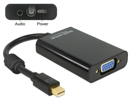 DELOCK Adapter mini DisplayPort 1.1 male > VGA female + Audio