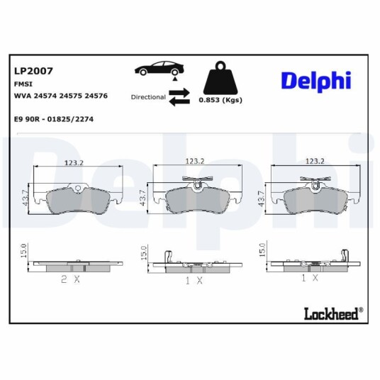 Bremseklosser DELPHI LP2007 Bremseklosser DELPHI LP2007