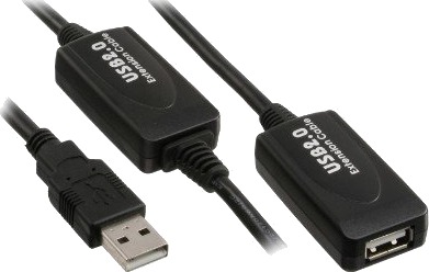 Kindermann 5771000110, 10 M, Usb A, Usb A, Usb 2.0, Hankjønn/Hunkjønn, Sort