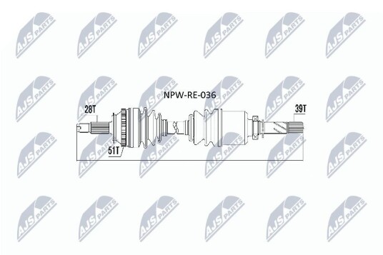 Nty Drivaksel NTY NPW RE 036 Nty Drivaksel NTY NPW RE 036