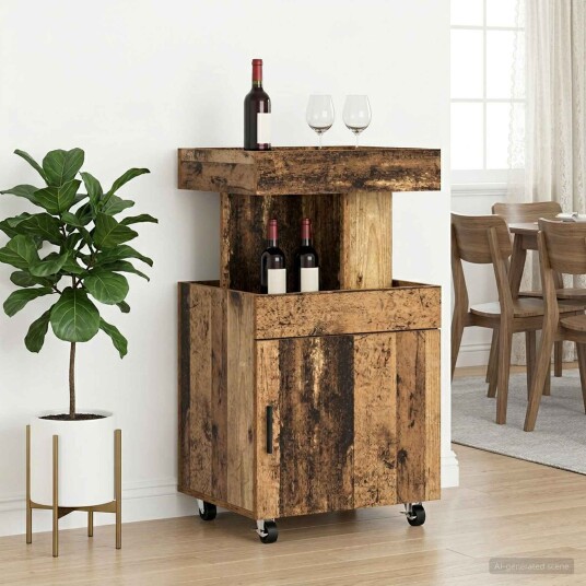 vidaXL Barvogn Eiketre 50 x 41 x 89 cm Konstruert tre