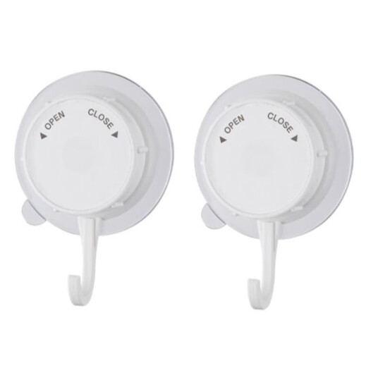 INF Kraftige sugekoppkroker 2 pack Hvit INF Kraftige sugekoppkroker 2 pack Hvit