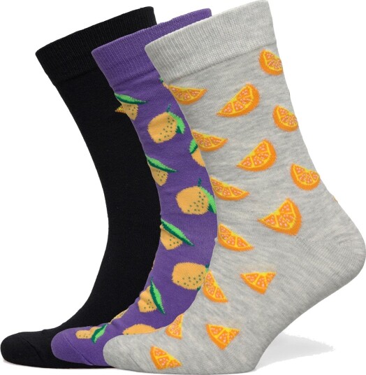 Jack & Jones Jacoranges Socks 3 Pack Grey ONE SIZE