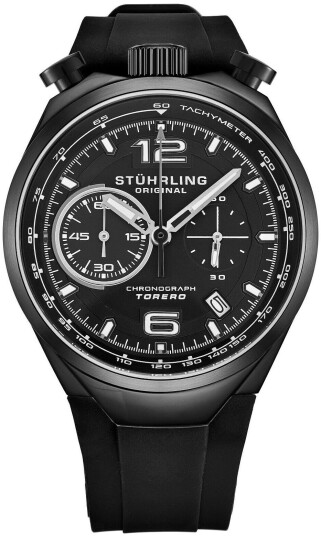 Stührling Original Herreklokke 894.03 Torero Sort/Gummi Ø42 mm