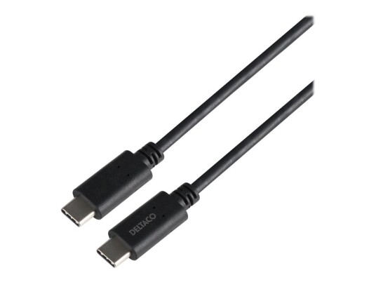 Deltaco USB-C kabel 1 m 5A Power Delivery Svart