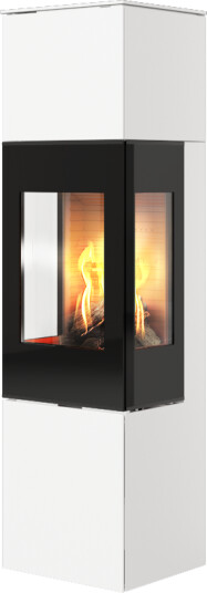 Rais Nexo 160 hvit gasspeis med sideglass og glassdør Rais Nexo 160 hvit gasspeis med sideglass og glassdør