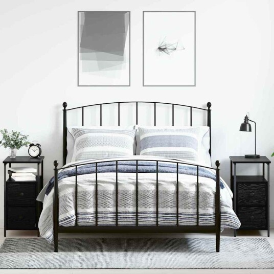 Nattbordskap med skuff 2 pcs Svart eik 30 x 60 x 60 cm Nattbordskap med skuff 2 pcs Svart eik 30 x 60 x 60 cm
