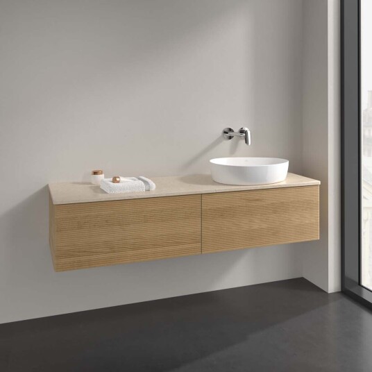 Villeroy & Boch Antao Servantskap med 2 skuffer 160x50x36 cm m/lys Eik/Crème