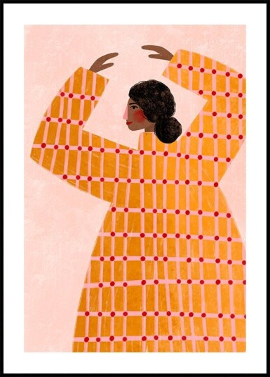 The Woman With the Checked Dress Poster Plakat / 50x70cm