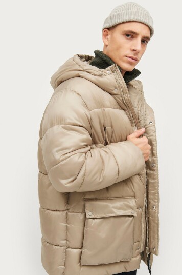 Studio Total Jakke Recycled Puffer Jkt Mid length Beige Studio Total Jakke Recycled Puffer Jkt Mid length Beige