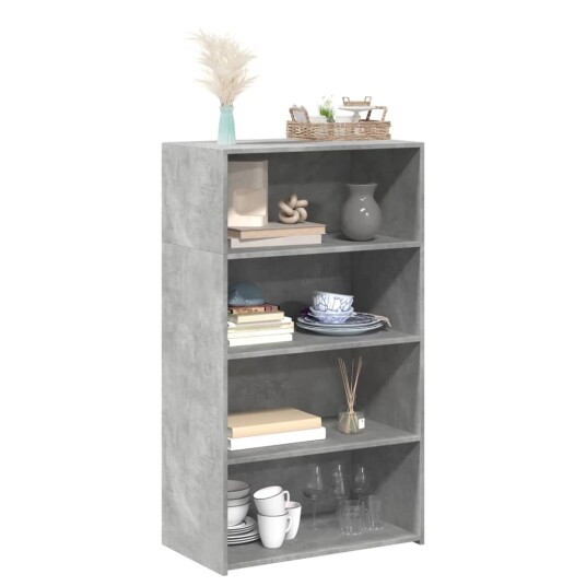 Hylle betonggrå 70x41x124 cm konstruert tre