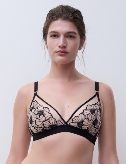 CHANTELLE Lush Wirefree Triangle Bra Black L CHANTELLE Lush Wirefree Triangle Bra Black L
