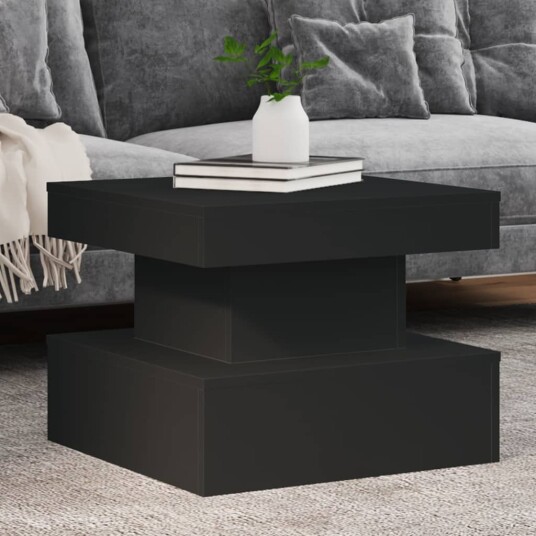  Salongbord med LED-lys svart 50x50x40 cm 8721012466104