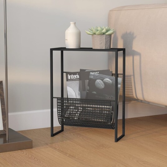 vidaXL Magasinhylle svart 35x15x45 cm stål vidaXL Magasinhylle svart 35x15x45 cm stål