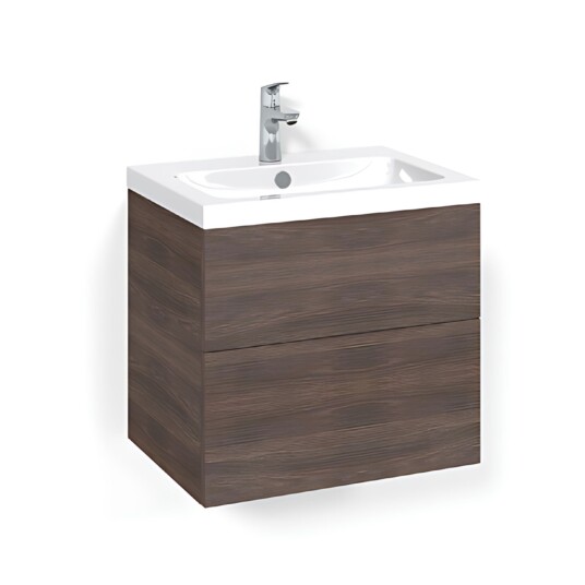 Macro Design Crown Plain/push-open Servantskap 2 Skuff - med Light Servant Brun ask / 60cm 45