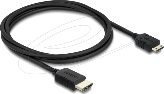 Delock High Speed Hdmi Kabel Hdmi Hann Til 19 Stifts Mini Hdmi Hann 1 M Tredobbeltskjermet Koaksial Svart 8 K 60 Hz 7680 X 4320 Støtte 5 K 120 Hz 5120 X 2880 Støtte 4 K 240 Hz 3840 X 2160 Støtte Earc Båndbredde På 48 Gbps