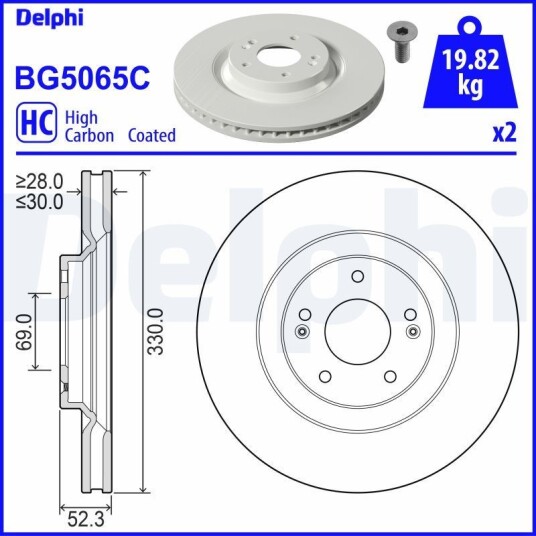 Bremseskive DELPHI BG5065C