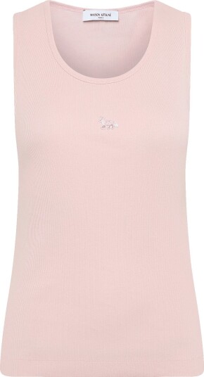 Maison Kitsune Baby Fox Patch Ribbed Tank Top   ROSEWATER   M