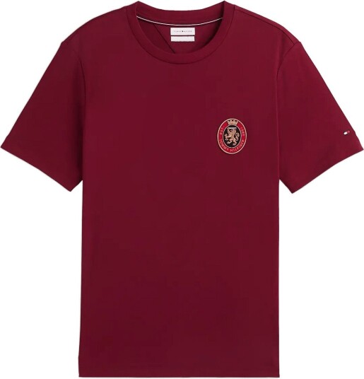 Tommy Hilfiger Light Interlock Pocket Crest Tee BURGUNDY L